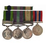 British military World War II four medal group relating to PTE G Jackson of the Hampshire Regiment