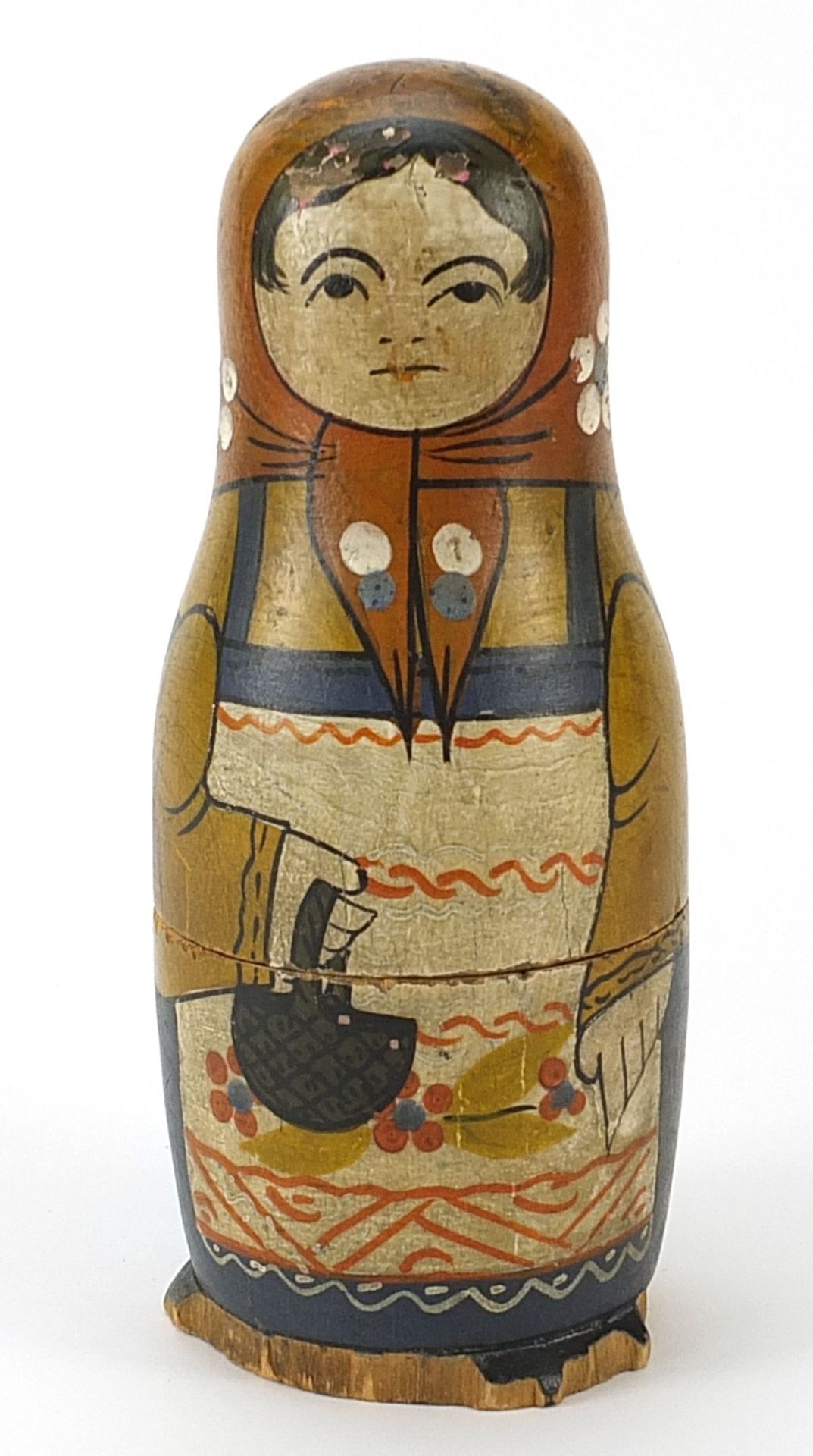 Early Russian Matryoshka hand painted stacking doll comprising twelve inter-fitting dolls, the - Image 4 of 4