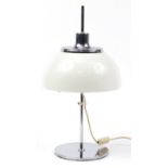 Vintage Guzzini style adjustable mushroom table lamp with Perspex shade, 60cm high