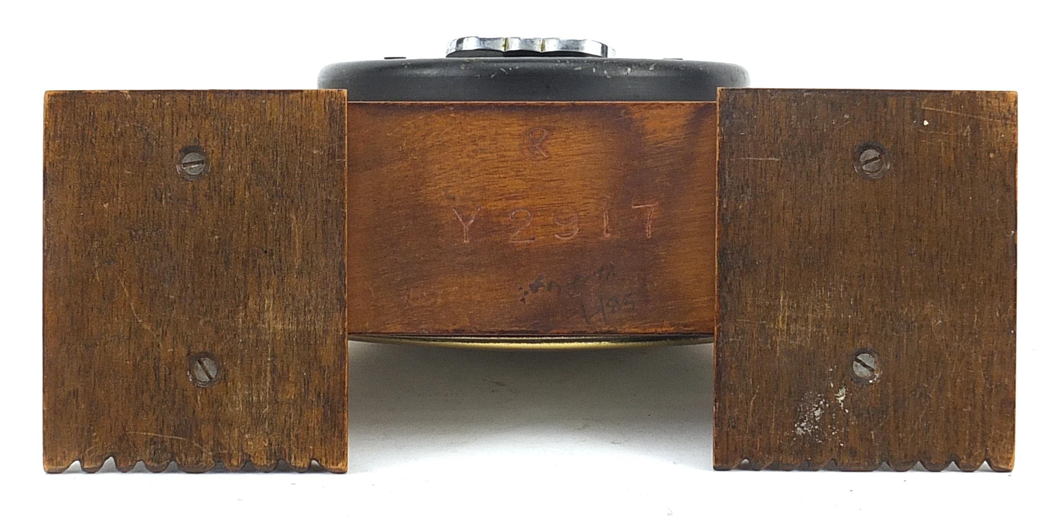 Kendal & Dent, walnut Eliott mantle clock with circular dial having Arabic numerals, impressed Y2917 - Image 3 of 3