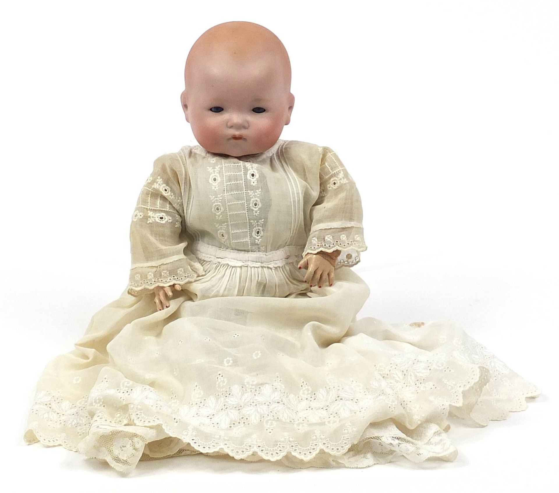 Armand Marseille bisque headed doll numbered 341/4 to the back of the head, 40cm high