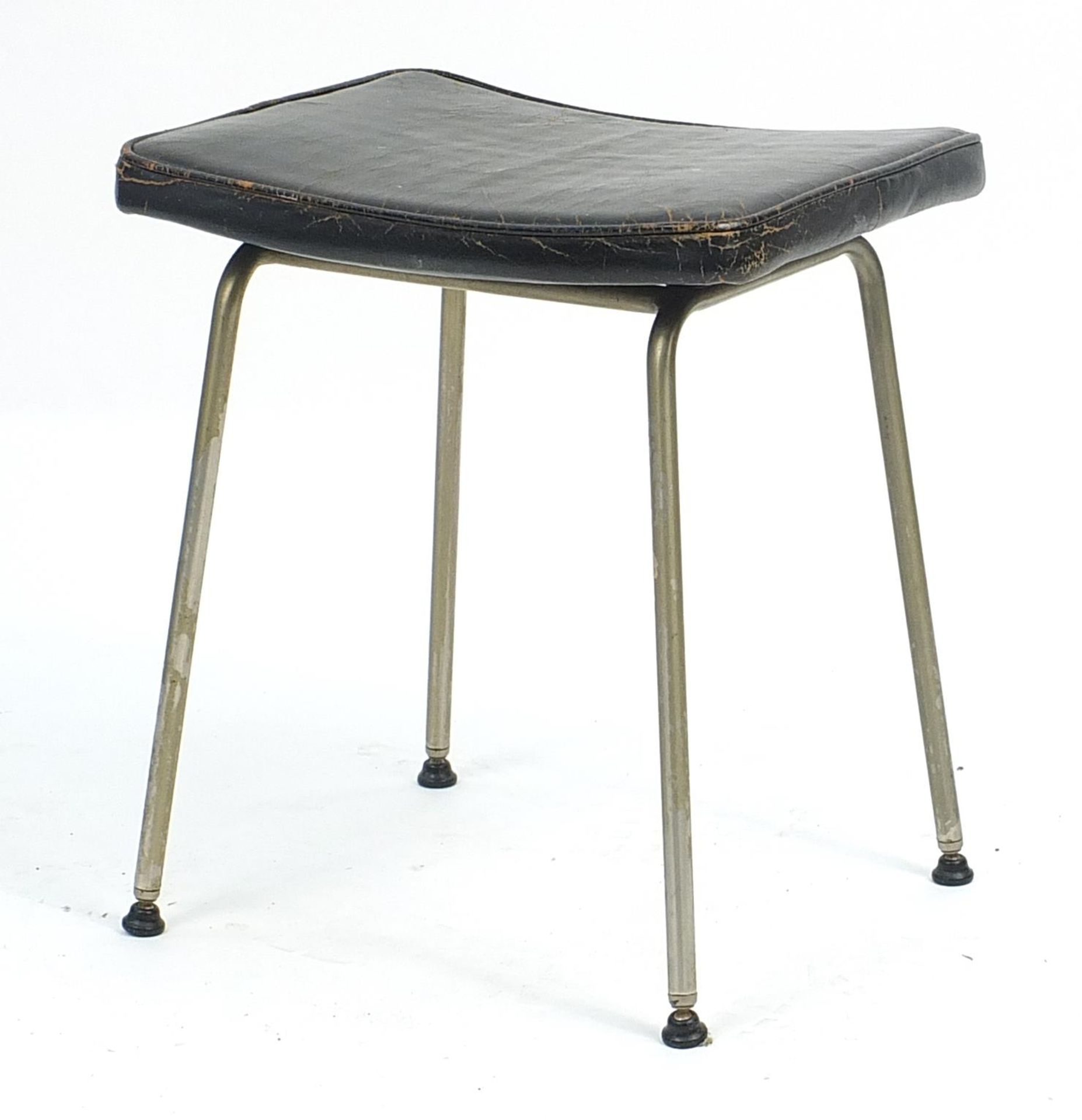Stag, vintage industrial stool with leather seat, 44cm high - Bild 2 aus 3
