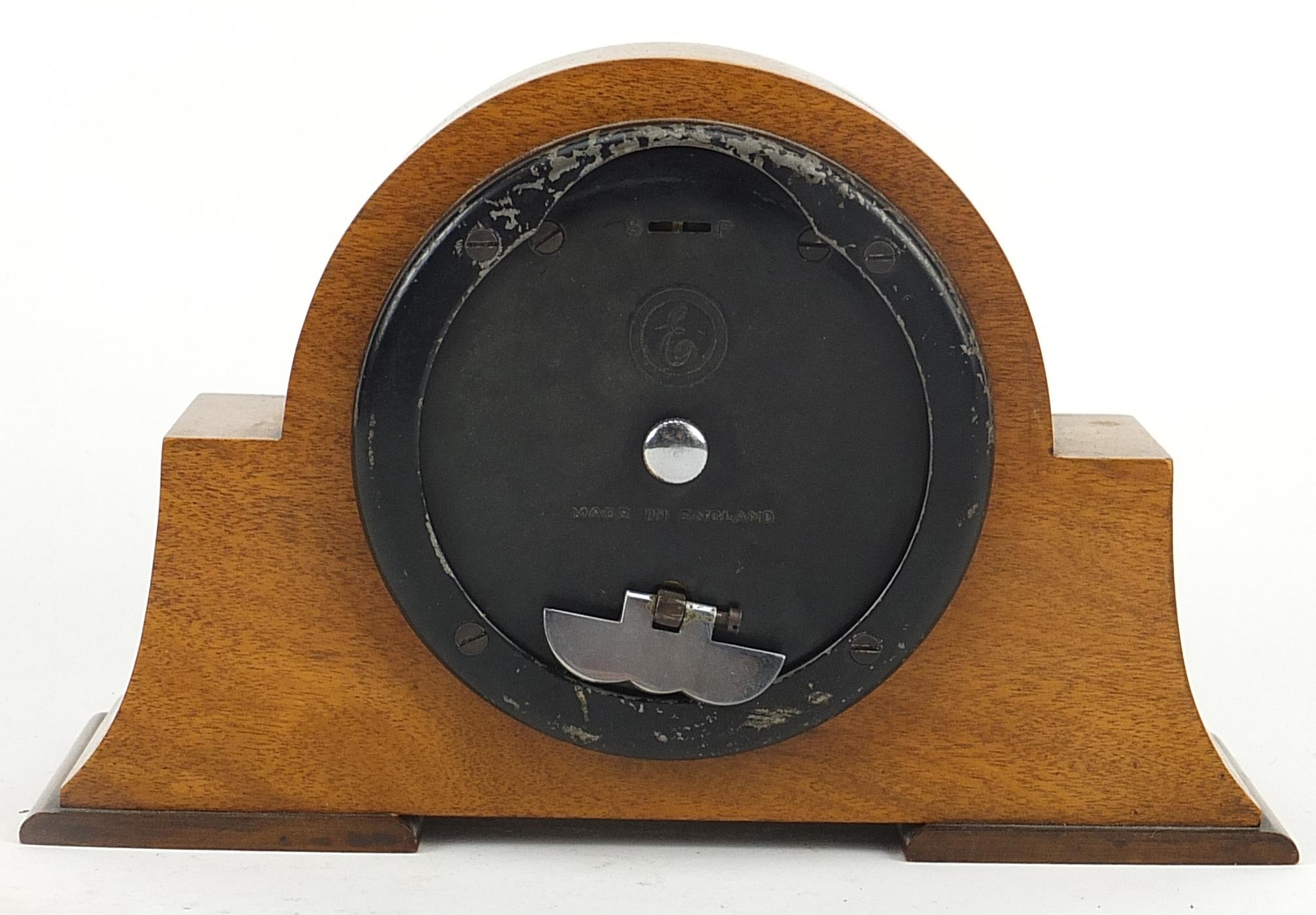 Kendal & Dent, walnut Eliott mantle clock with circular dial having Arabic numerals, impressed Y2917 - Image 2 of 3