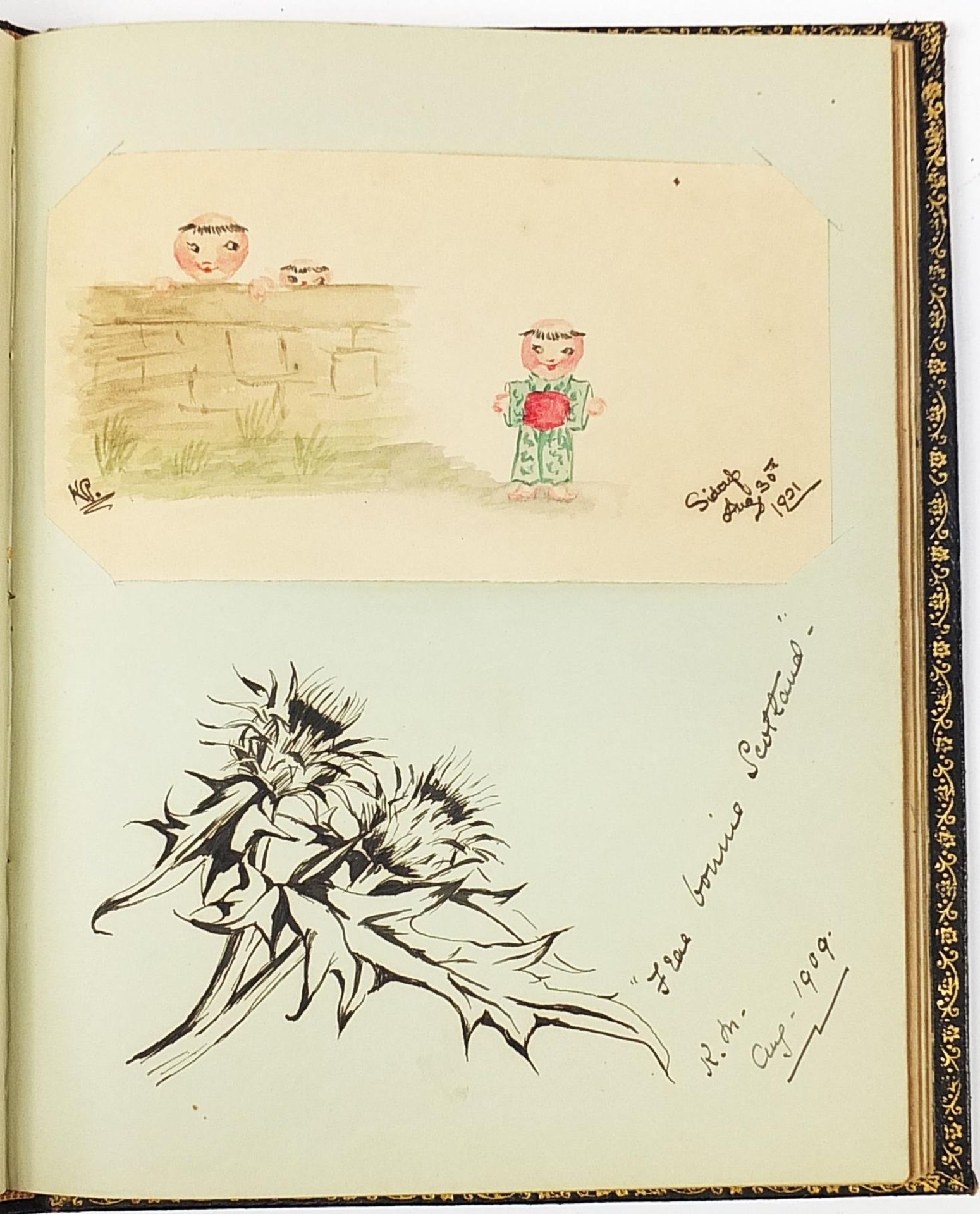 Early 20th century album of annotations and drawings - Bild 3 aus 7
