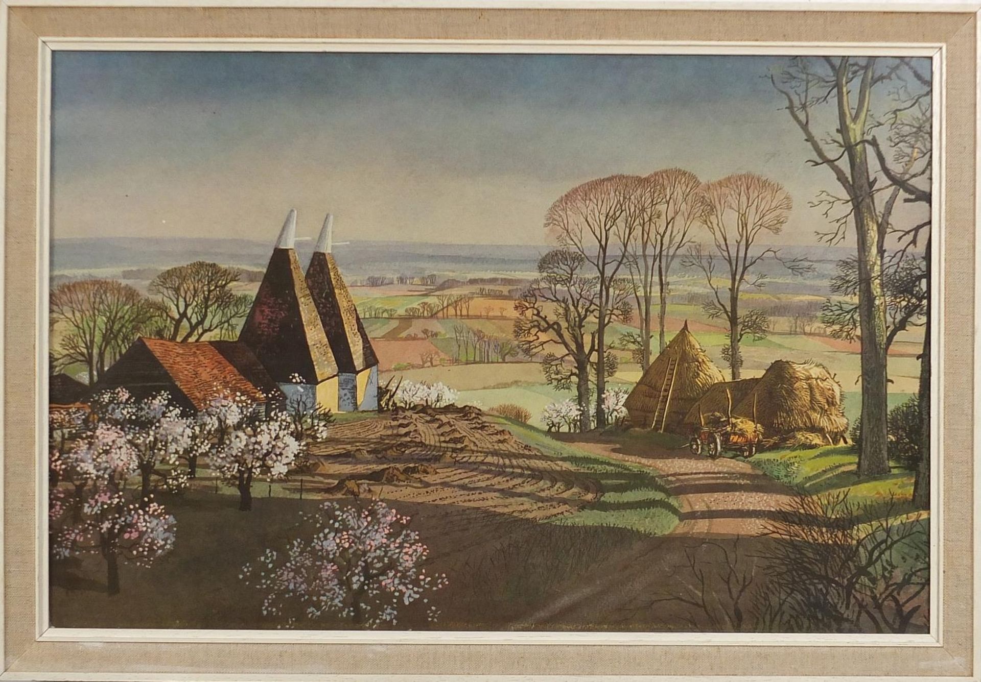 Rowland Hilder - Garden of England and one other, two vintage prints in colour, mounted and - Image 3 of 10