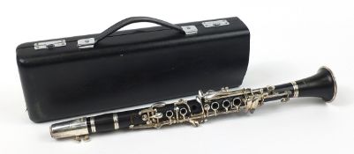 Yamaha ebonised three piece clarinet numbered 681II housed in a fitted case