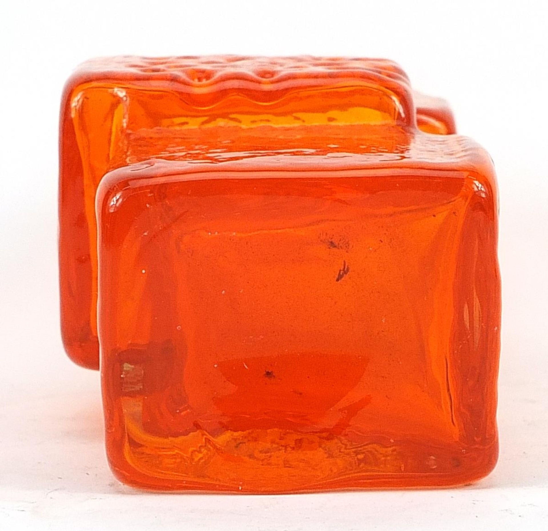 Geoffrey Baxter for Whitefriars, drunken bricklayer glass vase in tangerine, 21.5cm high Overall - Bild 3 aus 3