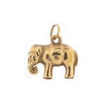 9ct gold elephant charm, 1.4cm in length, 0.7g