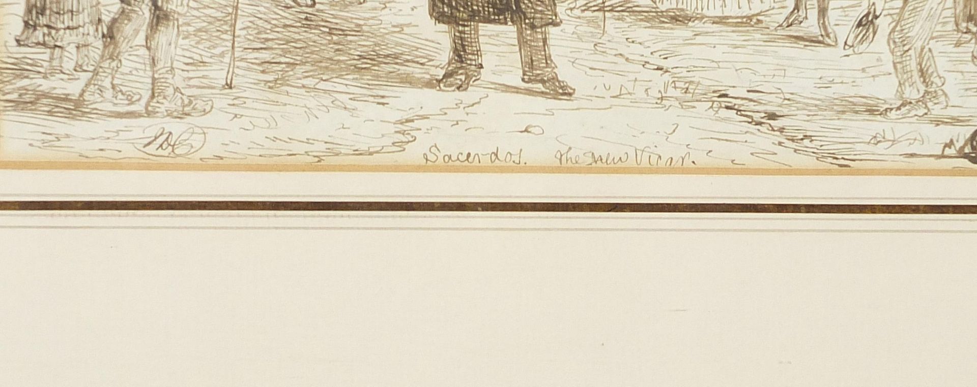 Street scenes with figures, pair of 19th century inks, one monogrammed and dated 1880 and - Image 8 of 9