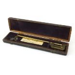 Brass camera lucida housed in a shagreen case by Bancks of London, 24cm wide