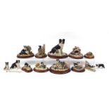 Border Fine Arts model Border Collies, predominantly on stands including A Long Day Ahead and