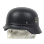 German military interest Luftschutz Police M40 helmet with liner, impressed marks to the interior