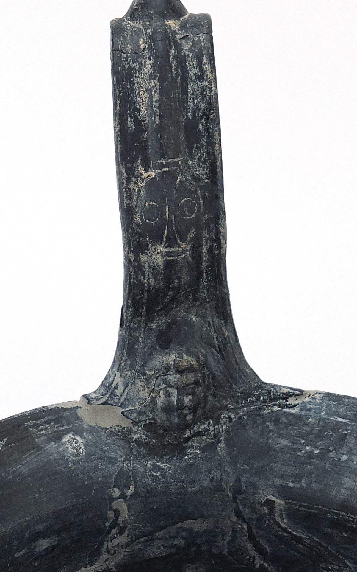 Antique Roman Blackware handled vessel, 18.5cm high - Image 3 of 4