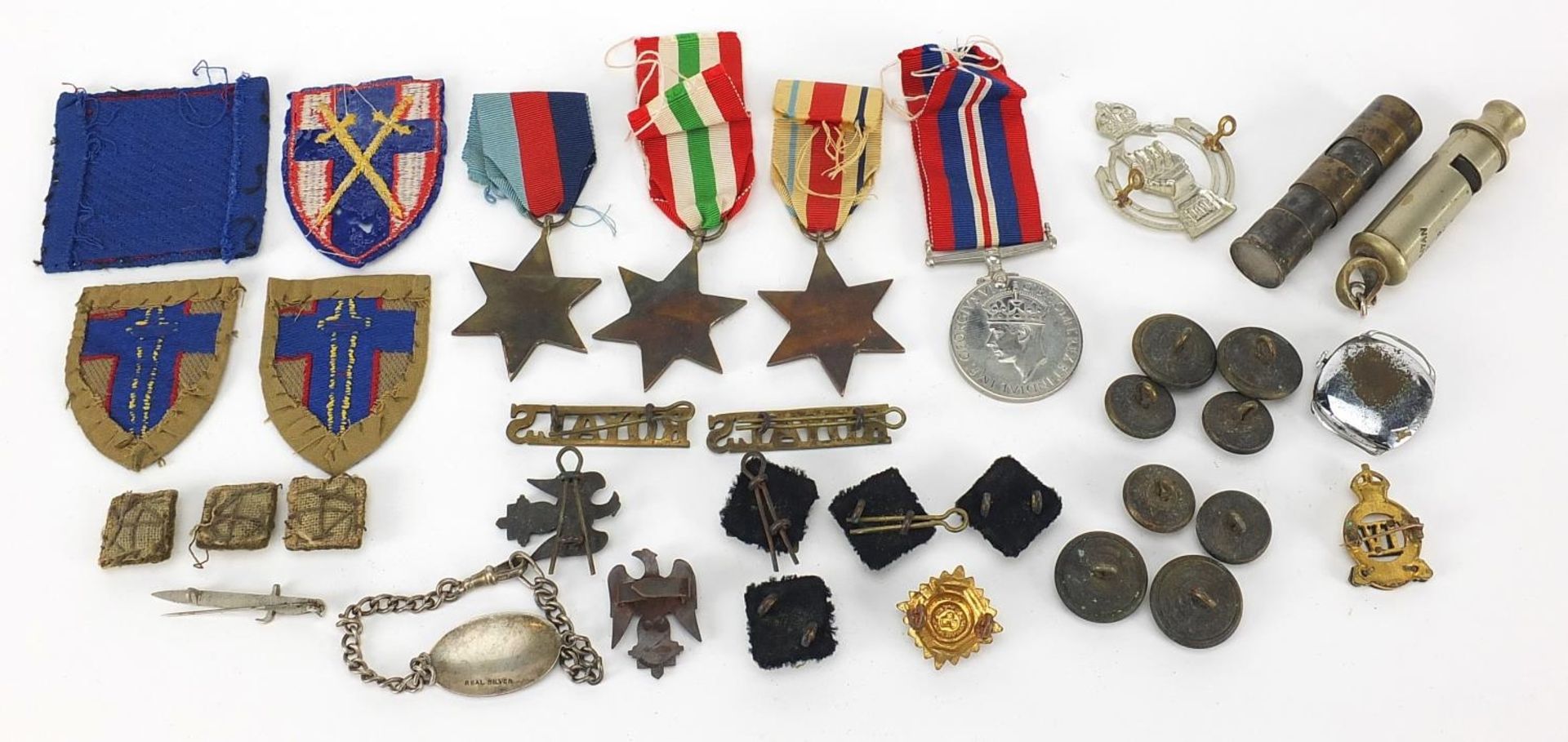 Militaria including World War II stars, Weingarten's wristwatch, Totem lighter and buttons - Bild 4 aus 7