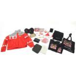 Virgin Atlantic aviation memorabilia including upper class snooze pack, shoe bags, baseball cap