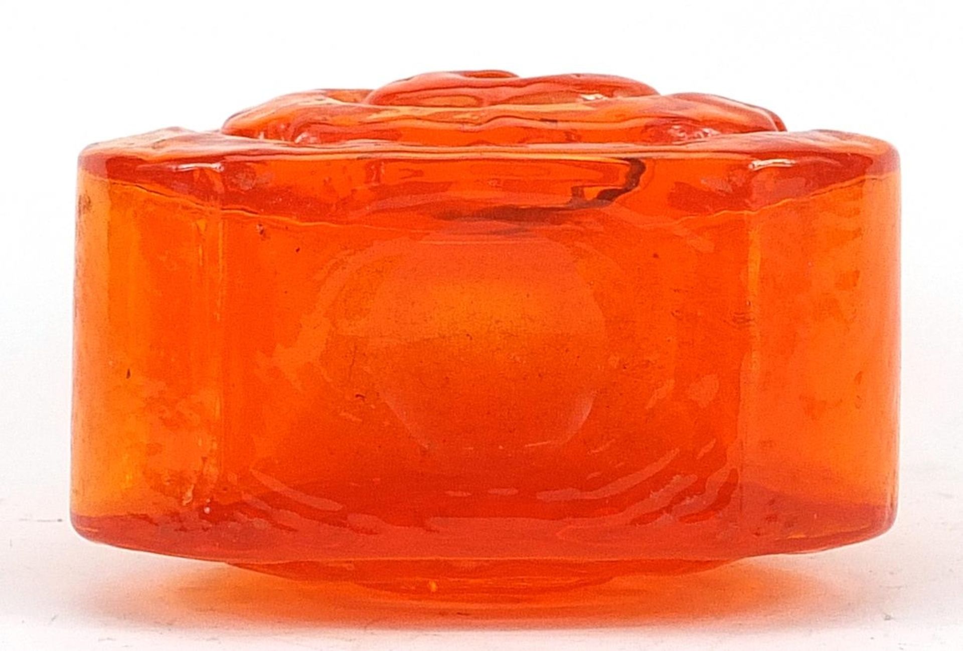 Geoffrey Baxter for Whitefriars, cello glass vase in tangerine, 18.5cm high Overall in generally - Image 3 of 3