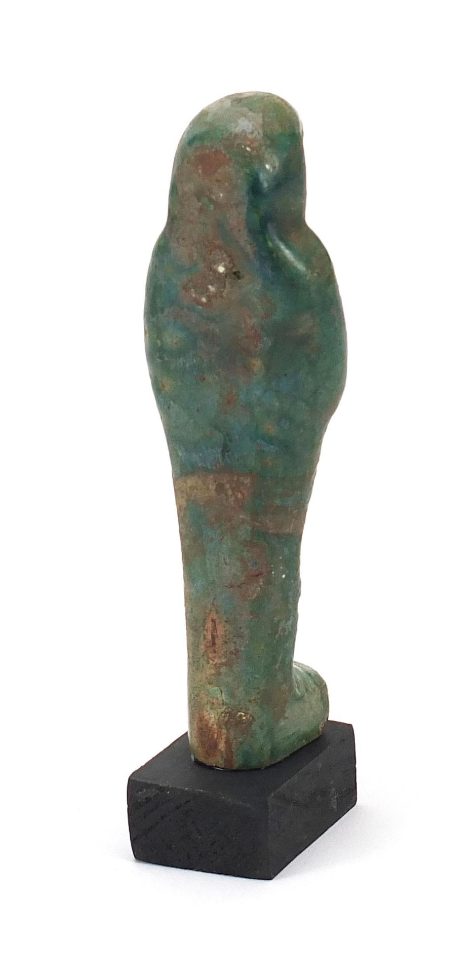 Egyptian style ushabti raised on a wooden base, overall 16.5cm high - Image 2 of 3