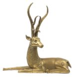 Large brass stag, 85cm high x 85cm in length