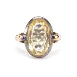 Antique silver gilt citrine ring, stamped 835, size O/P, 4.7g