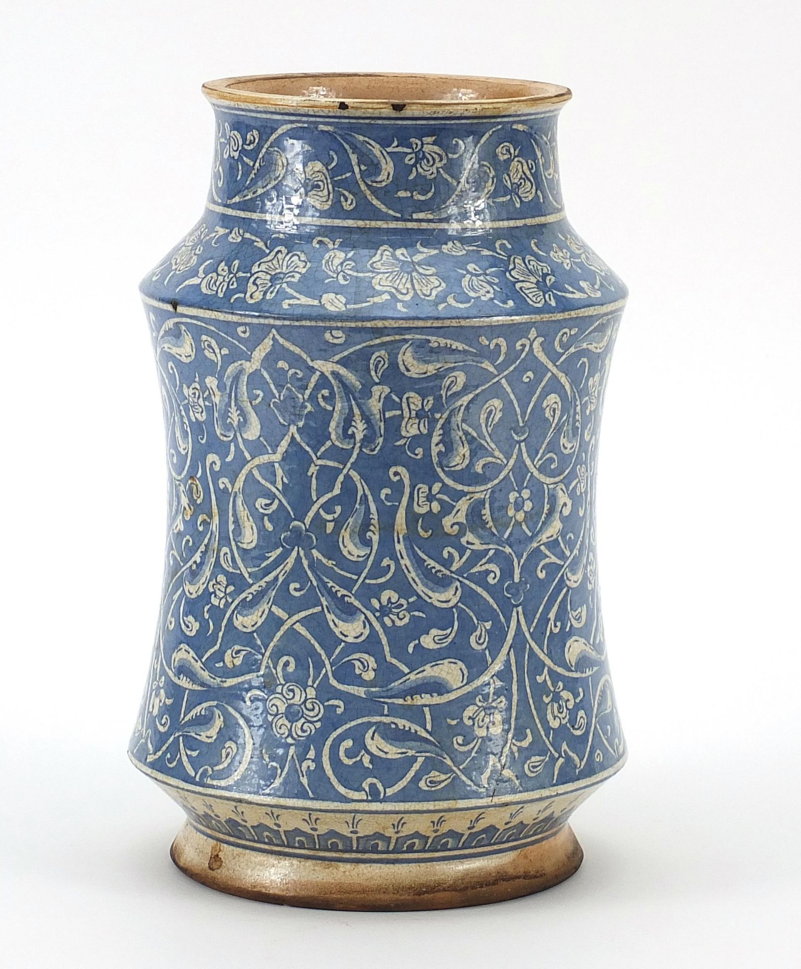 Turkish Iznik style vase hand painted with flowers, 23cm high - Image 2 of 3