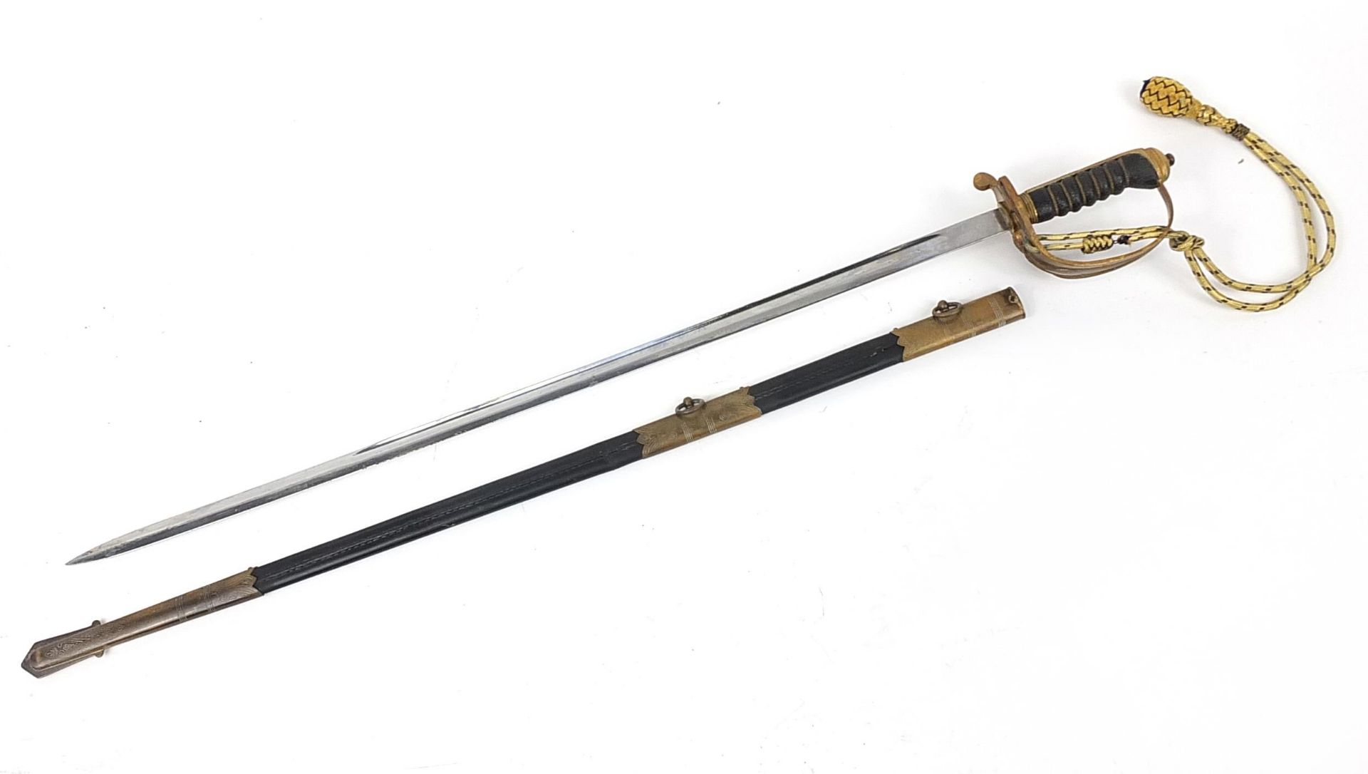 Elizabeth II naval interest dress sword with scabbard by Wilkinson, 96cm in length - Image 2 of 4