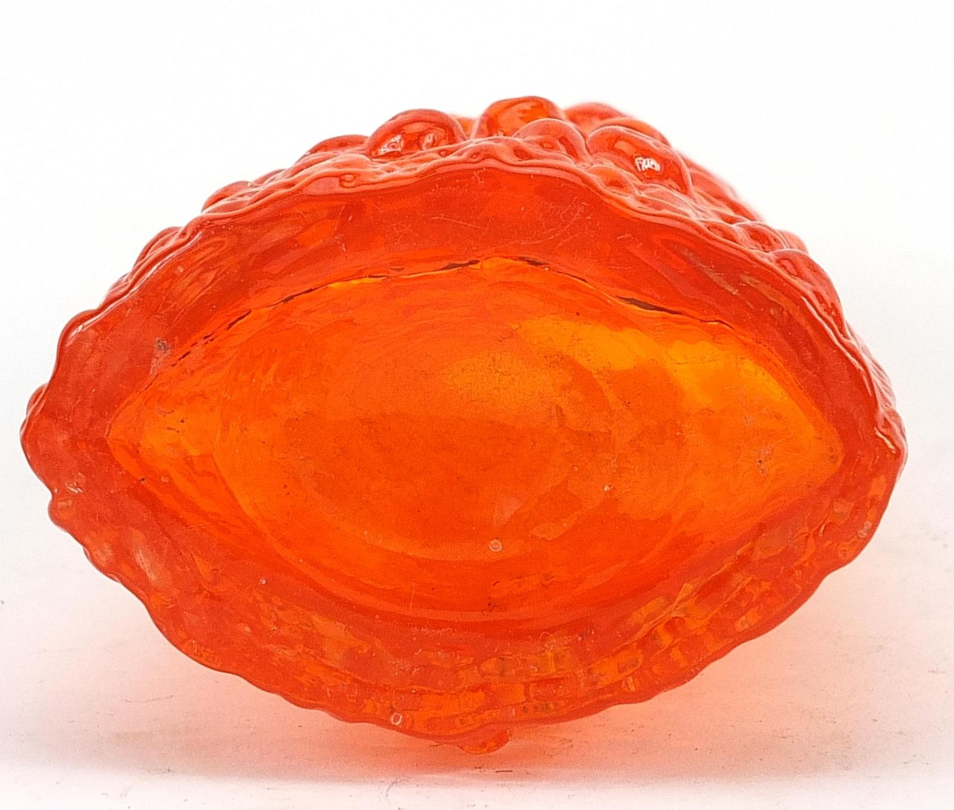 Geoffrey Baxter for Whitefriars, volcano glass vase in tangerine, 18cm high Overall in generally - Image 3 of 3