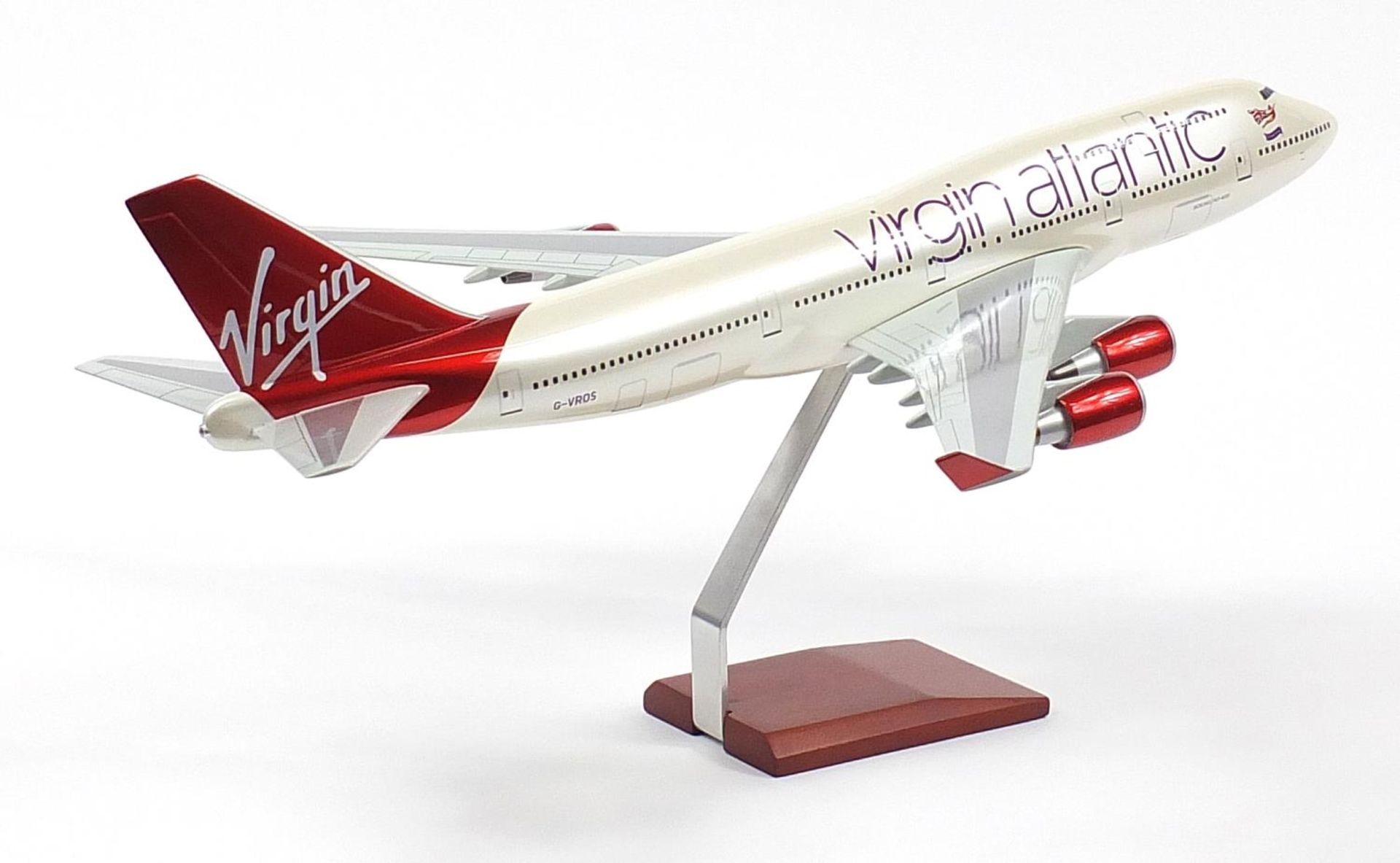 Boeing 747-400 Virgin Atlantic model aeroplane, given to the vendor as a retirement gift, 72cm in - Image 2 of 2