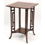 Arts & Crafts mahogany occasional table with under tier, 69cm H x 47.5cm W x 48.5cm D