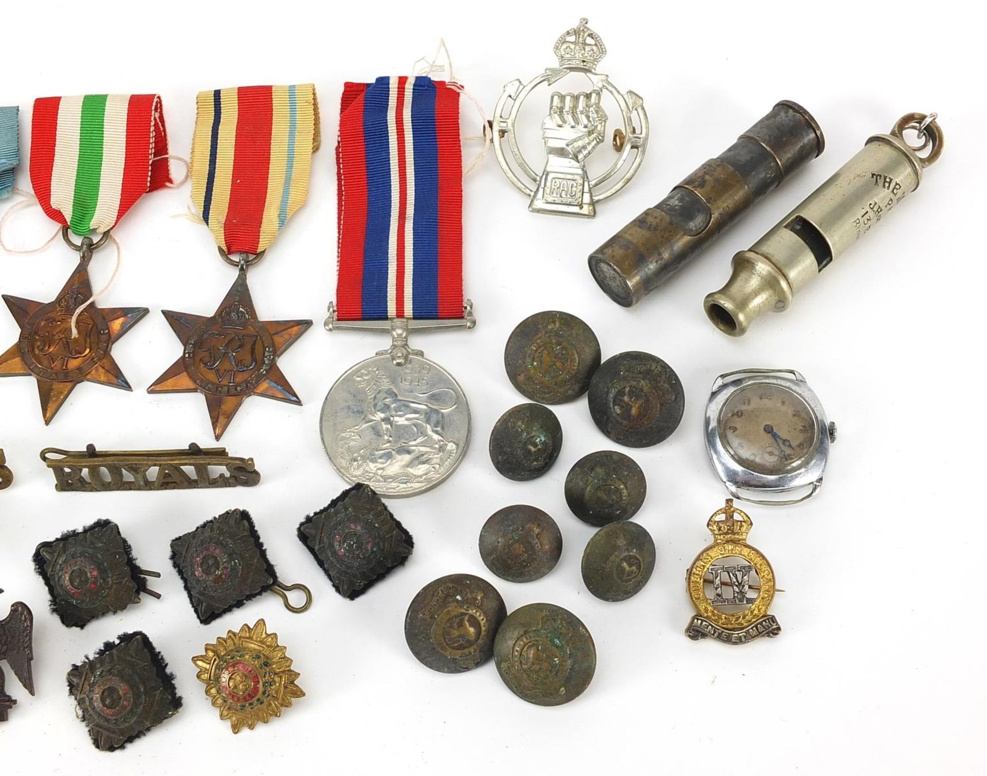 Militaria including World War II stars, Weingarten's wristwatch, Totem lighter and buttons - Bild 3 aus 7