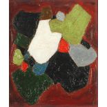 Abstract composition, Russian school impasto oil on board, mounted and framed, 59.5cm x 49.5cm