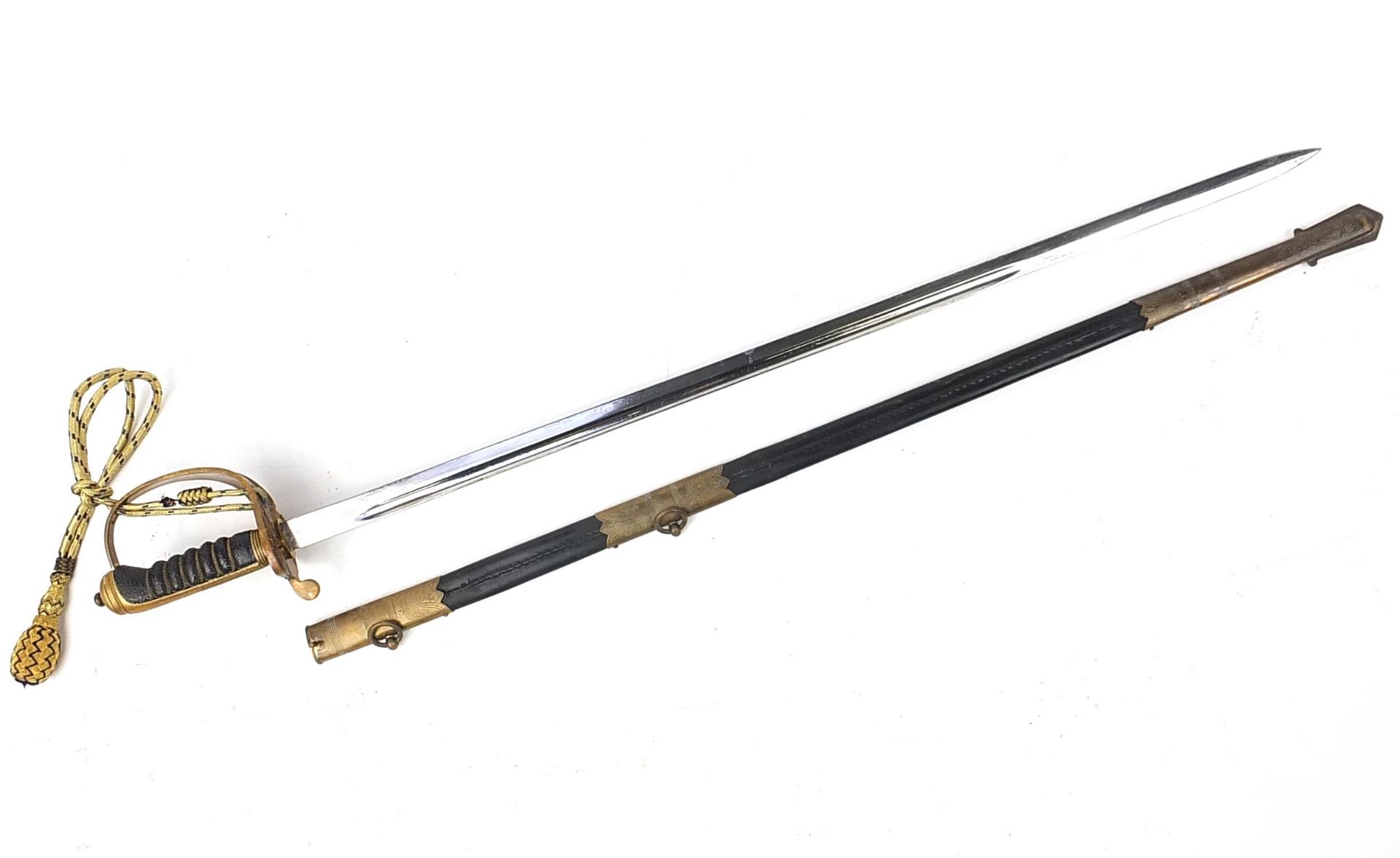Elizabeth II naval interest dress sword with scabbard by Wilkinson, 96cm in length - Image 3 of 4
