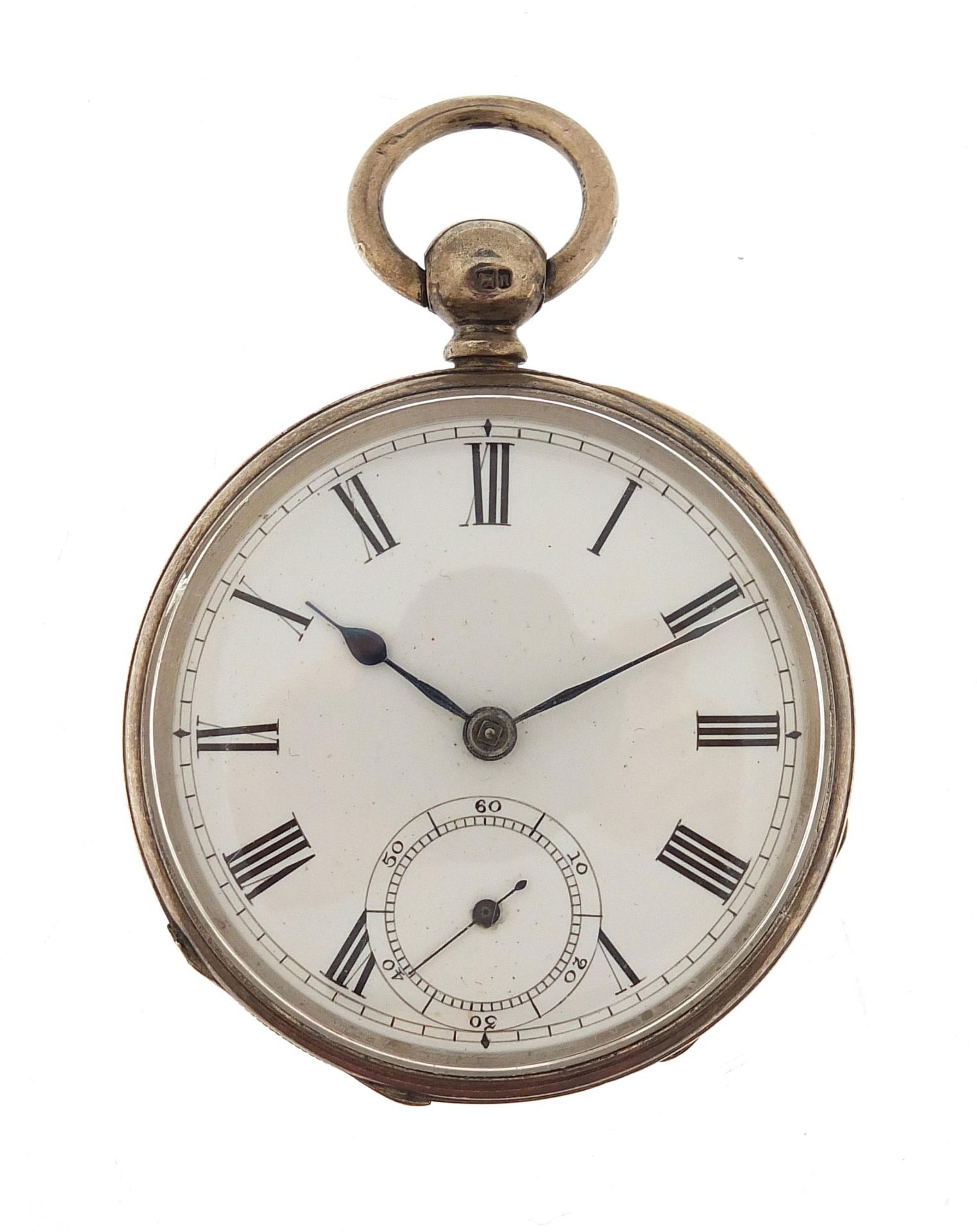 Waltham, gentlemen's silver open face pocket watch with enamelled dial, the movement numbered