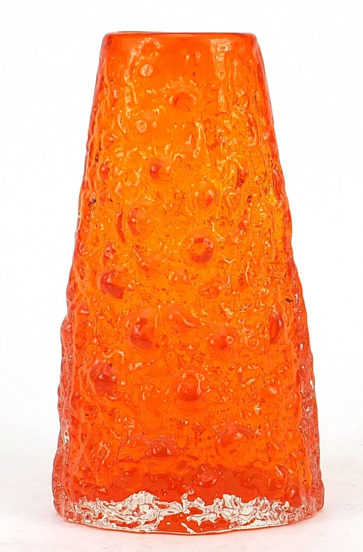 Geoffrey Baxter for Whitefriars, volcano glass vase in tangerine, 18cm high Overall in generally - Image 2 of 3