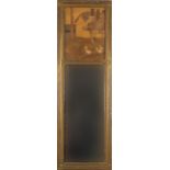 Rowley Gallery, Arts & Crafts rectangular wall mirror with wooden marquetry panel inlaid with