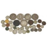 18th century and later British and world coinage, some silver including five silver crowns and