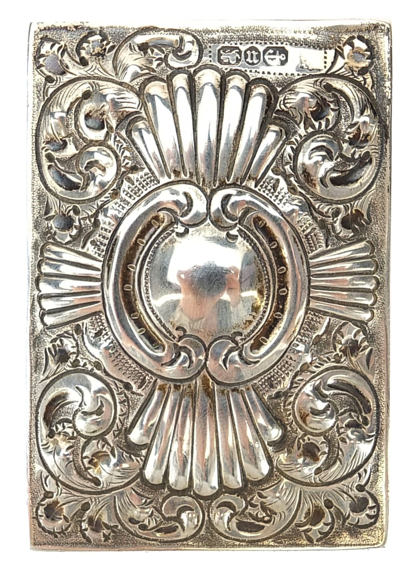 Victorian silver matchbox case with embossed decoration, indistinct maker's mark Birmingham 1887, - Image 3 of 4