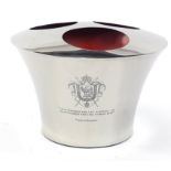 Three bottle Champagne ice bucket with Napoleon Bonaparte and Lily Bollinger mottos, 25cm high x