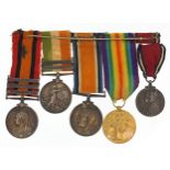 British military Victorian and later five medal group incuding The Queen's medal with Transvaal,