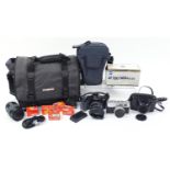 Minolta cameras, lenses and accessories including Dynax 7000I with AF35-105 lens and an AF100-300