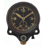 German military interest pilot's clock with luminous hands numbered 646591, 6cm in diameter