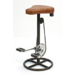 Industrial bar stool with bicycle pedal and chain footrest, 74cm high