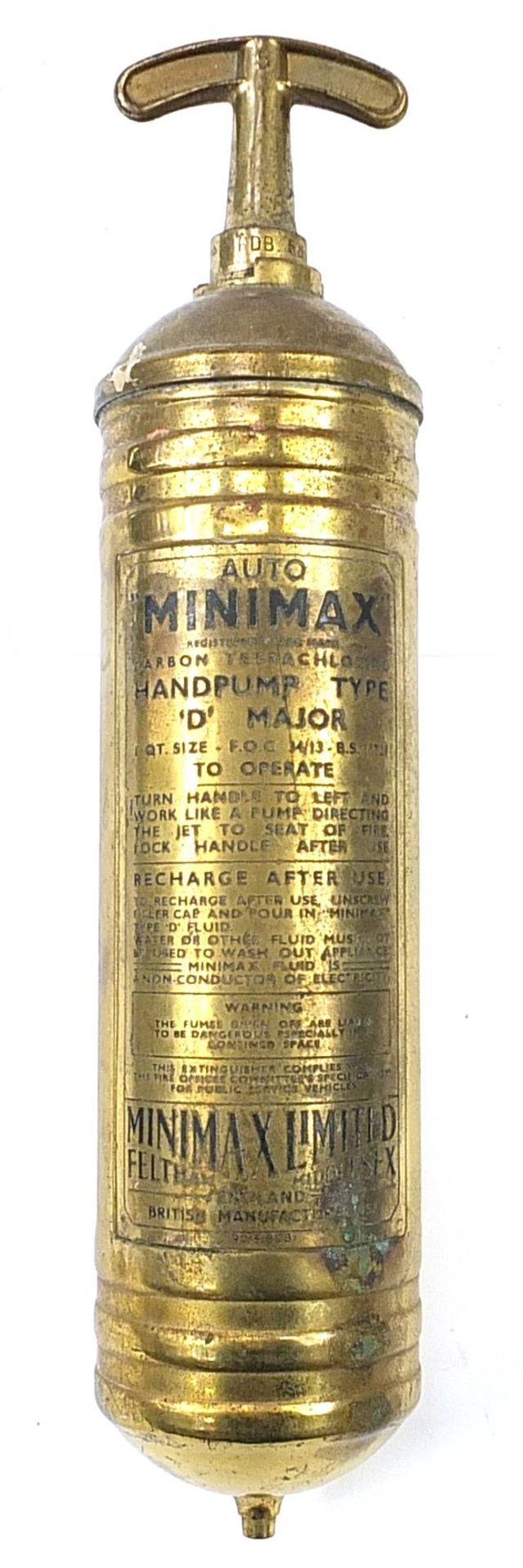 Vintage Minimax brass pump, 35cm in length