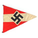 German military interest Hitler Youth pennant, 60.5cm x 51.5cm
