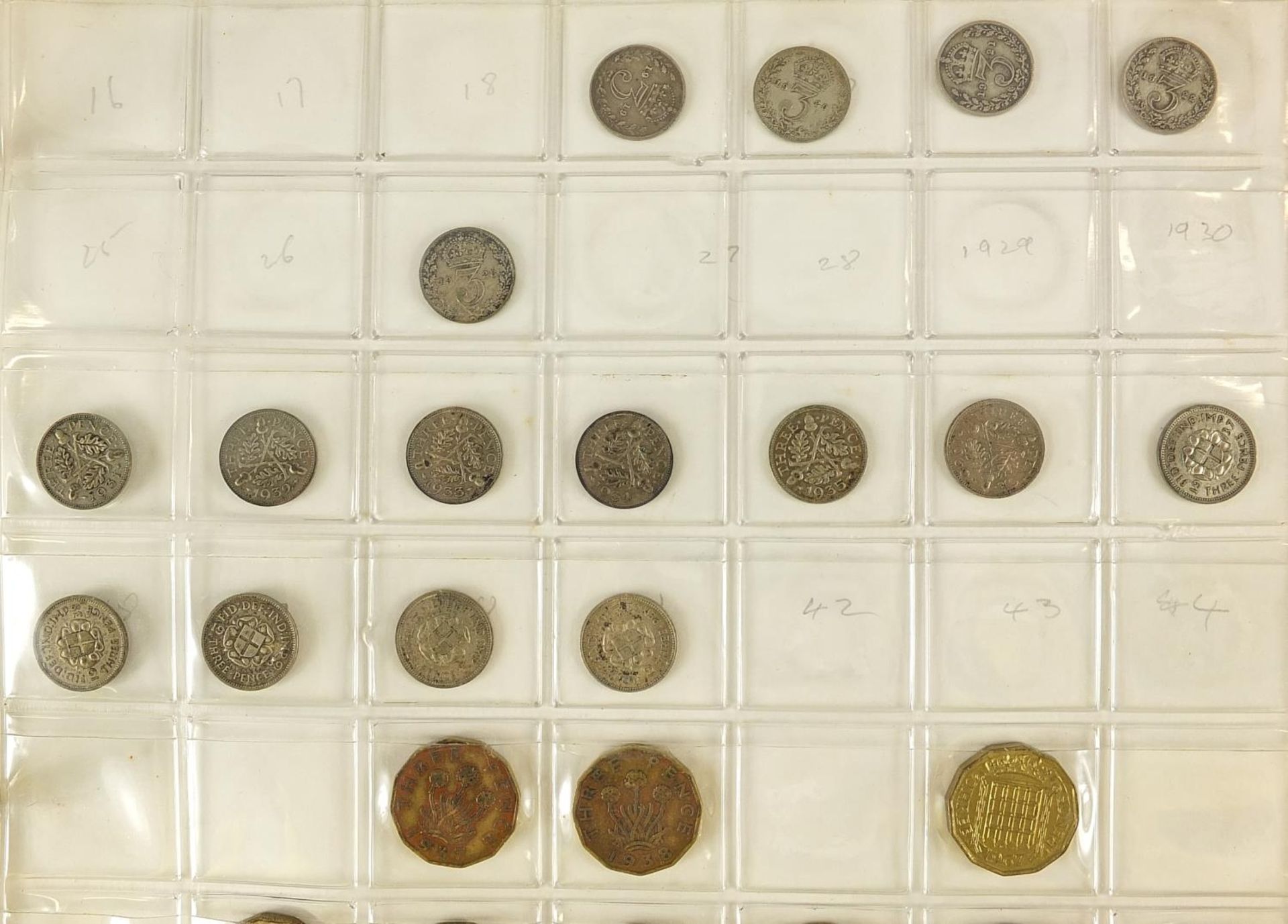 Victorian and later British coinage including silver threepenny bits arranged in an album - Image 2 of 6