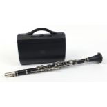 Buffet four piece ebonised clarinet retailed by Crampon & Co, Paris, housed in a fitted box