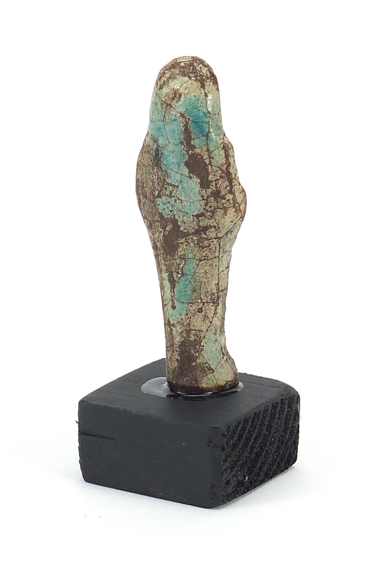 Egyptian style ushabti raised on a wooden base, overall 9cm high - Image 2 of 3