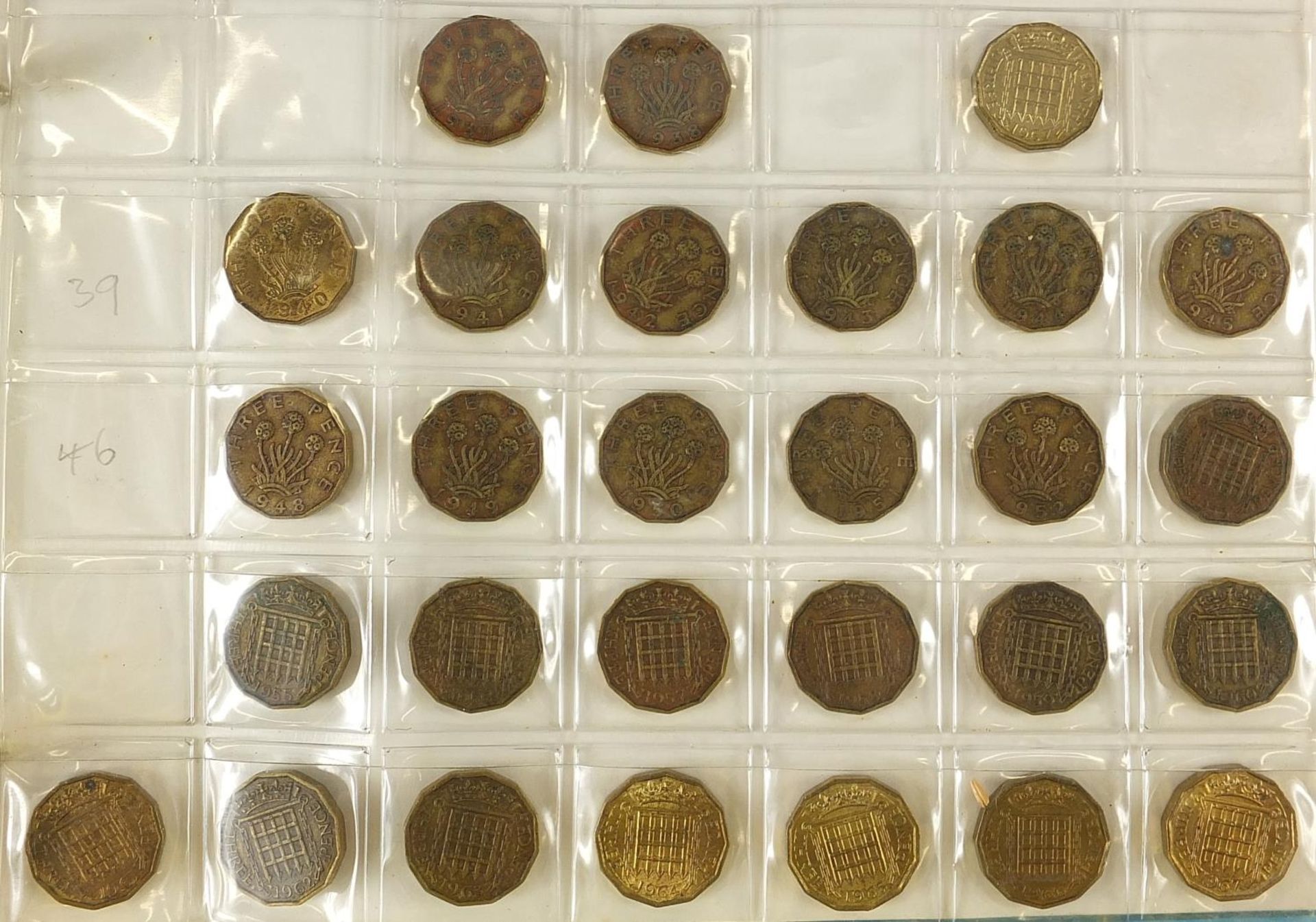 Victorian and later British coinage including silver threepenny bits arranged in an album - Image 3 of 6