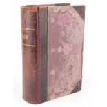 Antique leather bound ledger, 33cm high