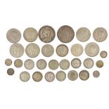 British Pre decimal coinage including half crowns and shillings, 260g