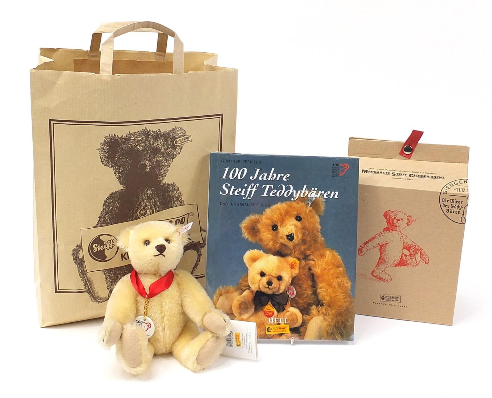 Steiff 100 year commemorative bear numbered 04912, 26cm high